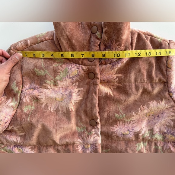 Anthropologie Edie Corduroy Floral Puffer Jacket Size S - Picture 11 of 15